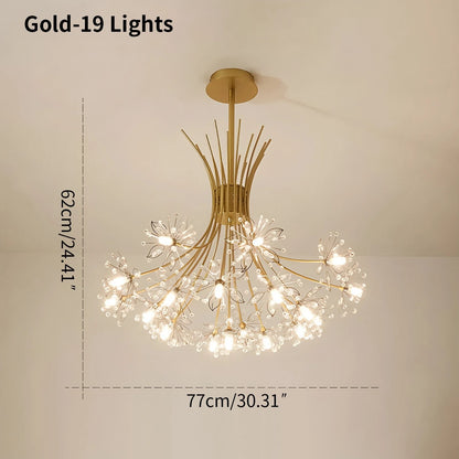 Antizer Gypsophila Bouquet Crystal Flower Chandelier
