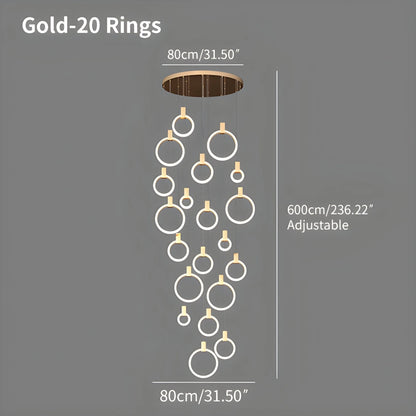 Antizer Modern Large Staircase Hanging Chandelier