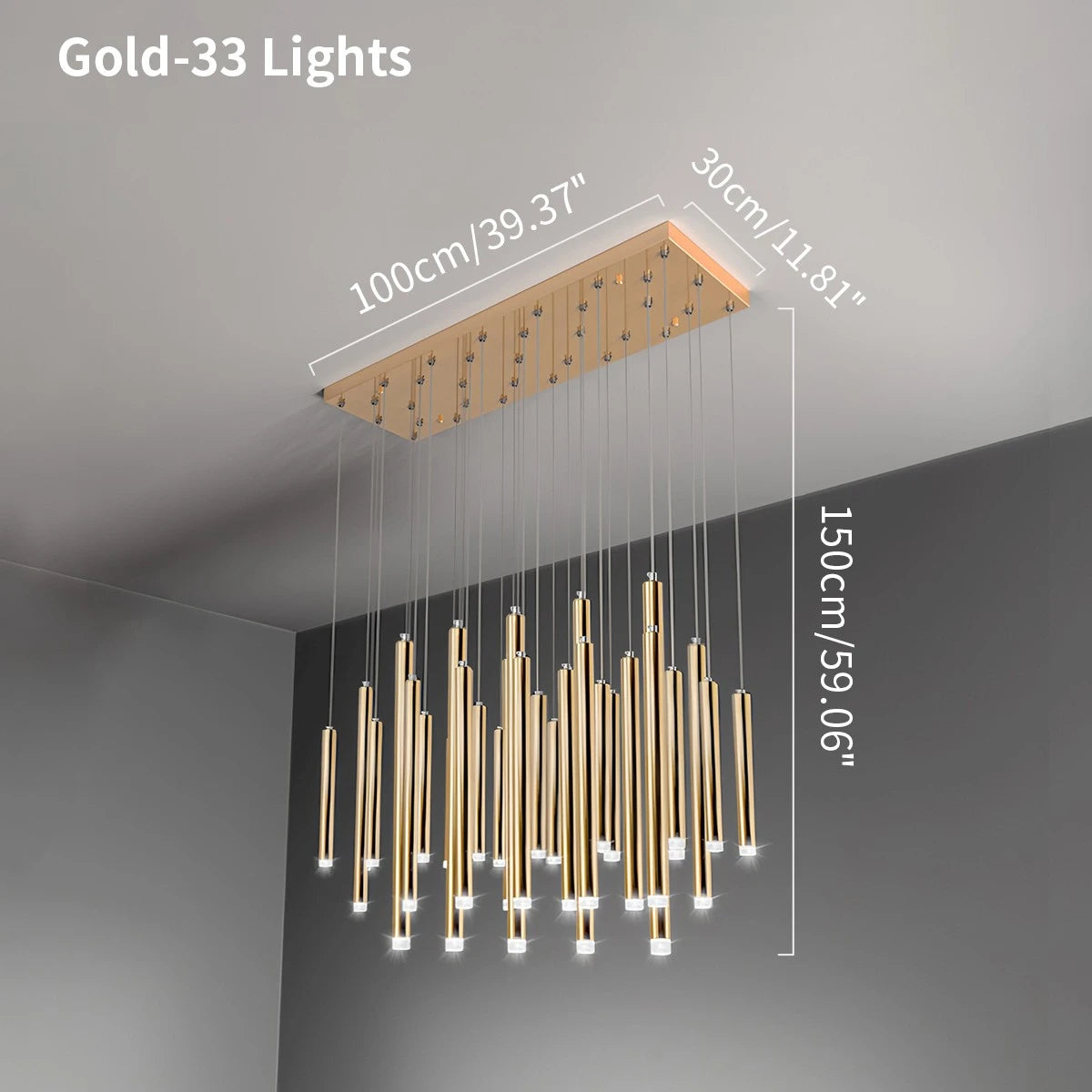 Antizer Modern Luxury Large Long Cylindrical Chandelier