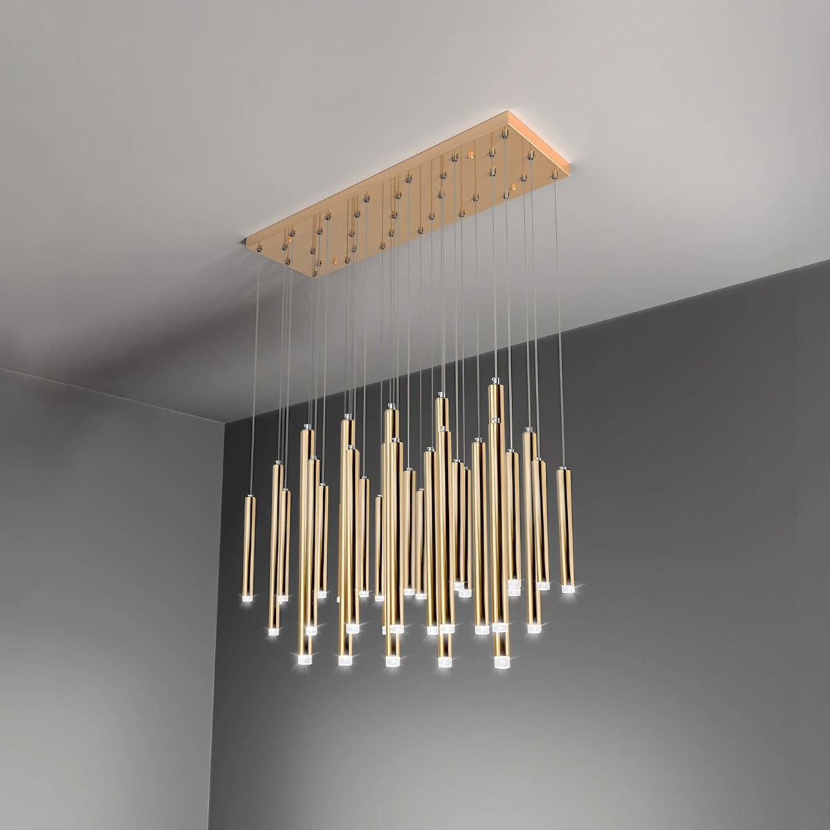 Antizer Modern Luxury Large Long Cylindrical Chandelier