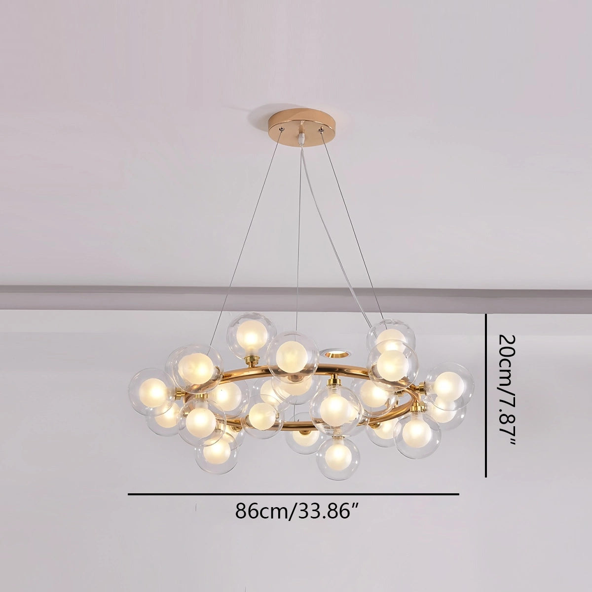 Antizer Nur Bubble Glass Chandelier for Living Room