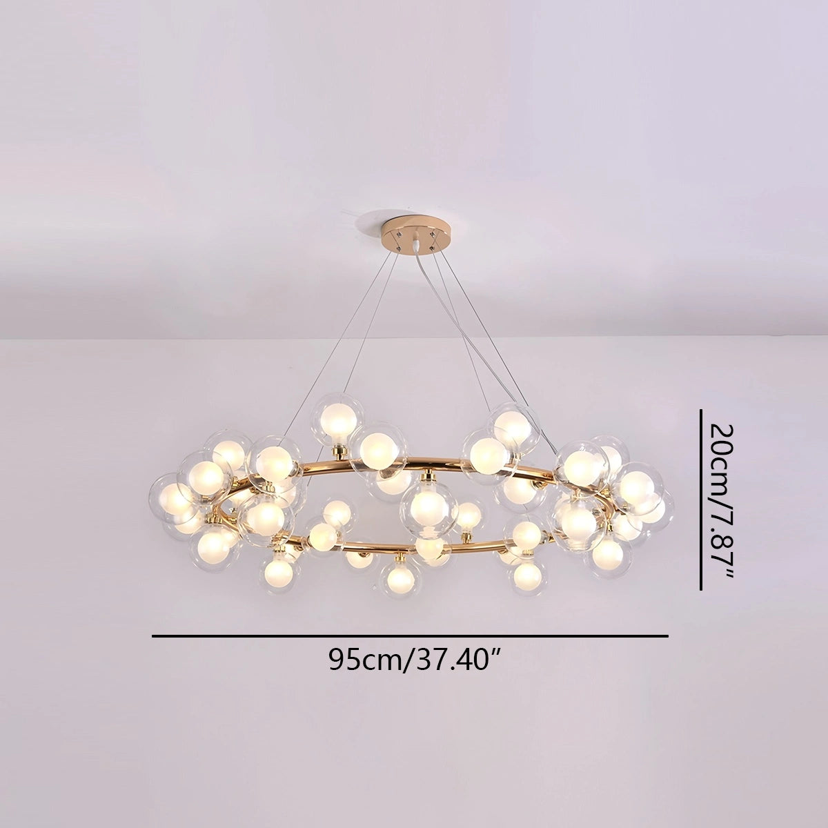 Antizer Nur Bubble Glass Chandelier for Living Room