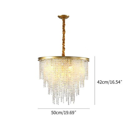 Antizer Octagonal Beaded Crystal Chandelier