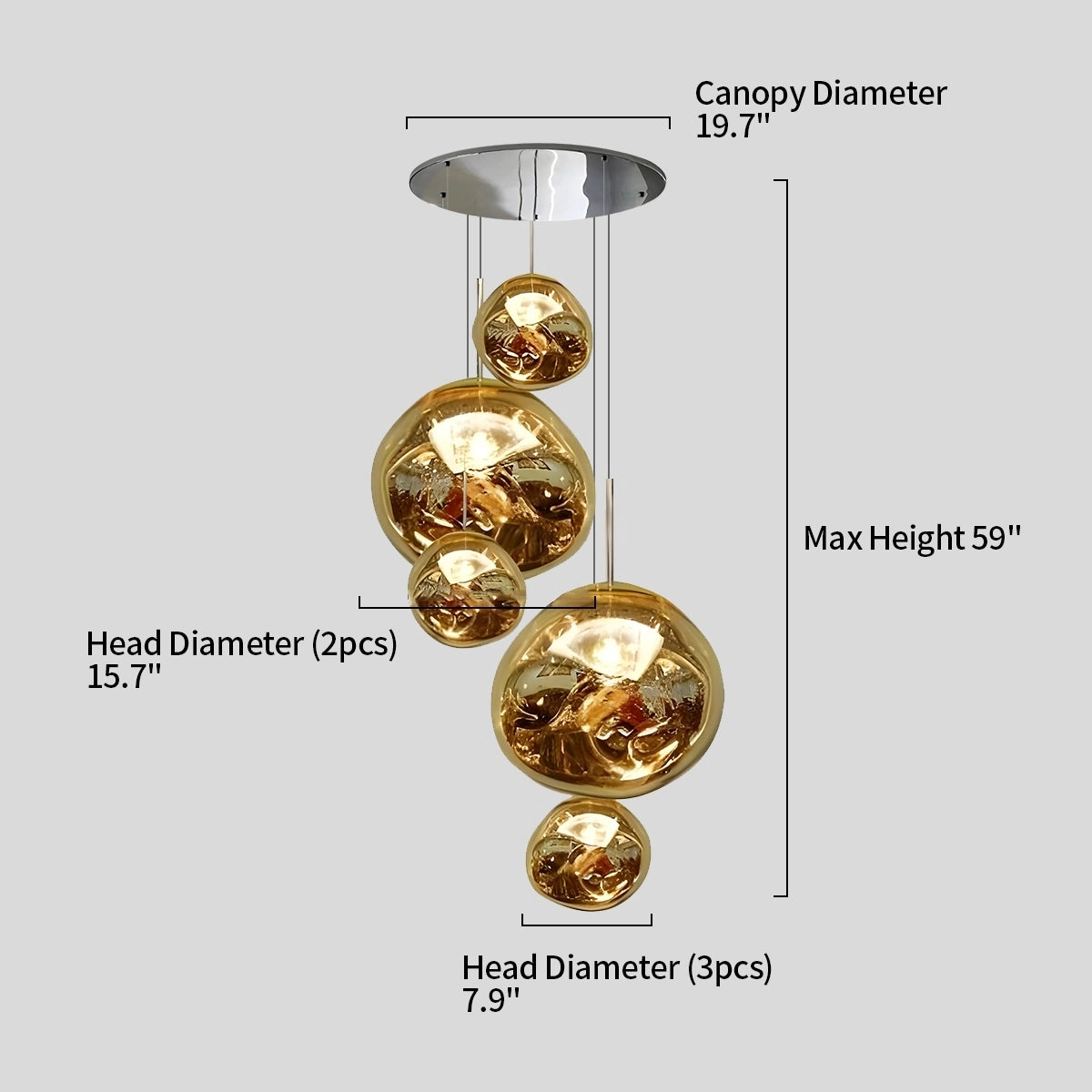 Antizer Lava Drops Minimalist Chandelier