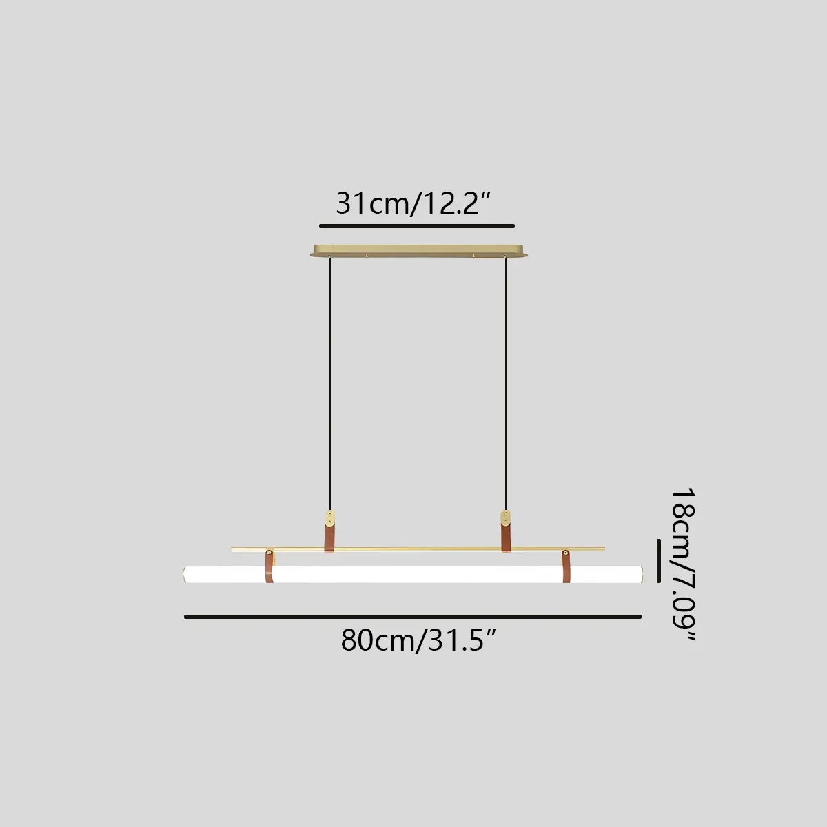Antizer Solin Linear LED Pendant Light for Dining Area