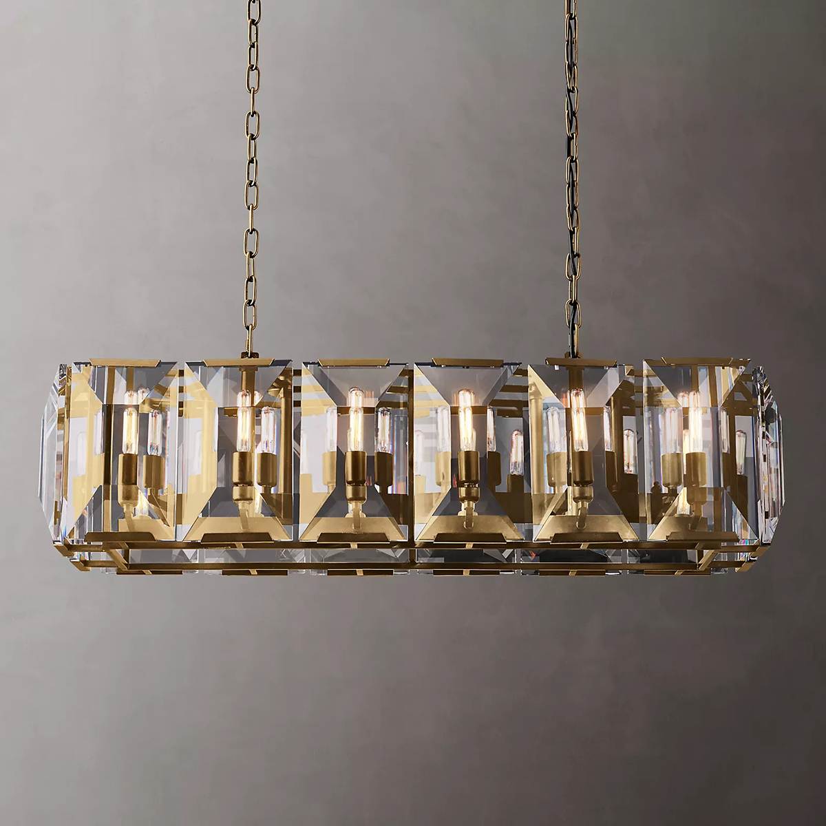 Rectangular Glass Chandelier