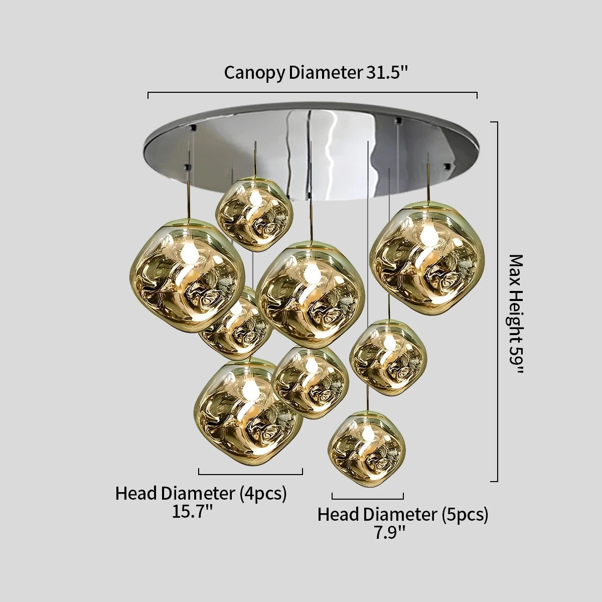 Antizer Lava Drops Minimalist Chandelier