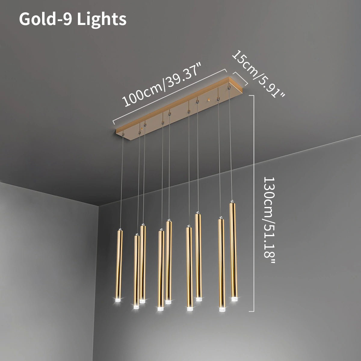 Antizer Modern Luxury Large Long Cylindrical Chandelier