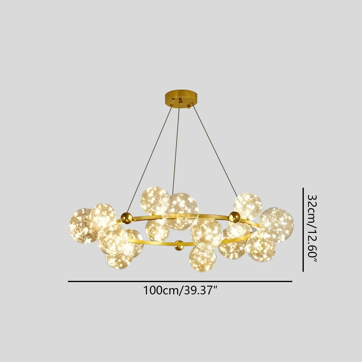 Antizer Robina Bubble Glass Chandelier for Living Room