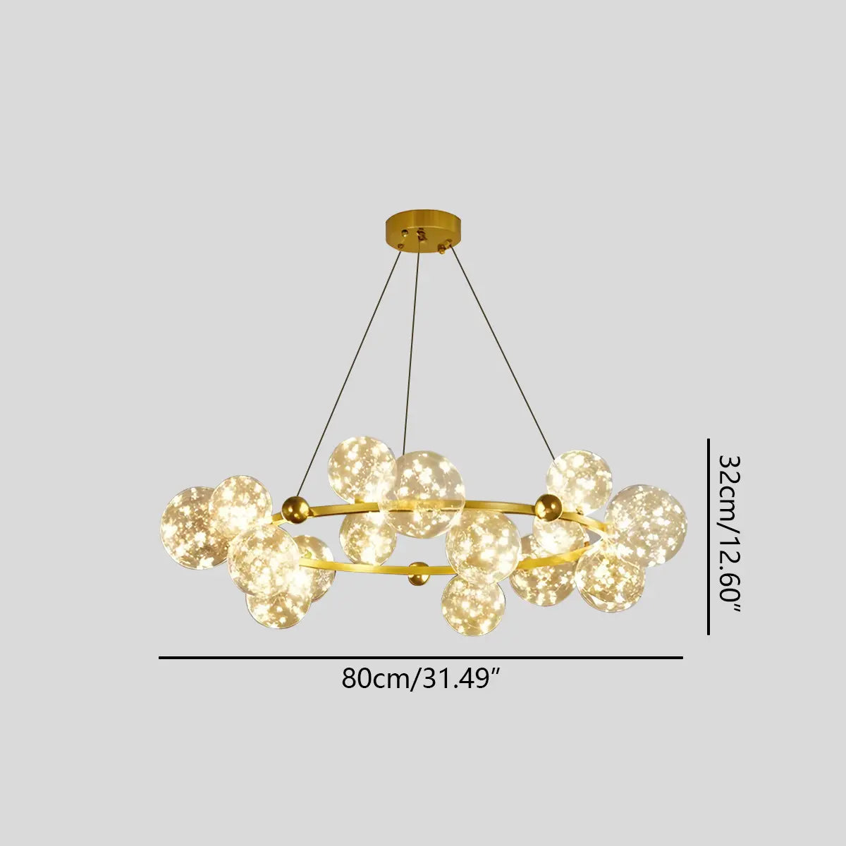 Antizer Robina Bubble Glass Chandelier for Living Room