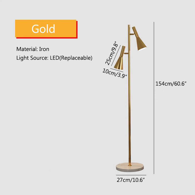 2-Bulb Adjustable Pole Floor Lamp