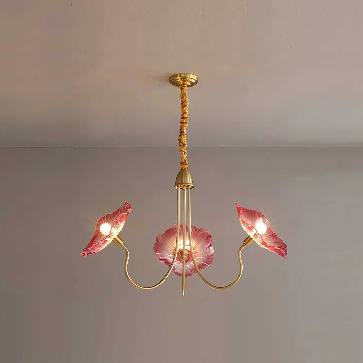 Antizer Lotus Leaf Glass Chandelier for Living Room