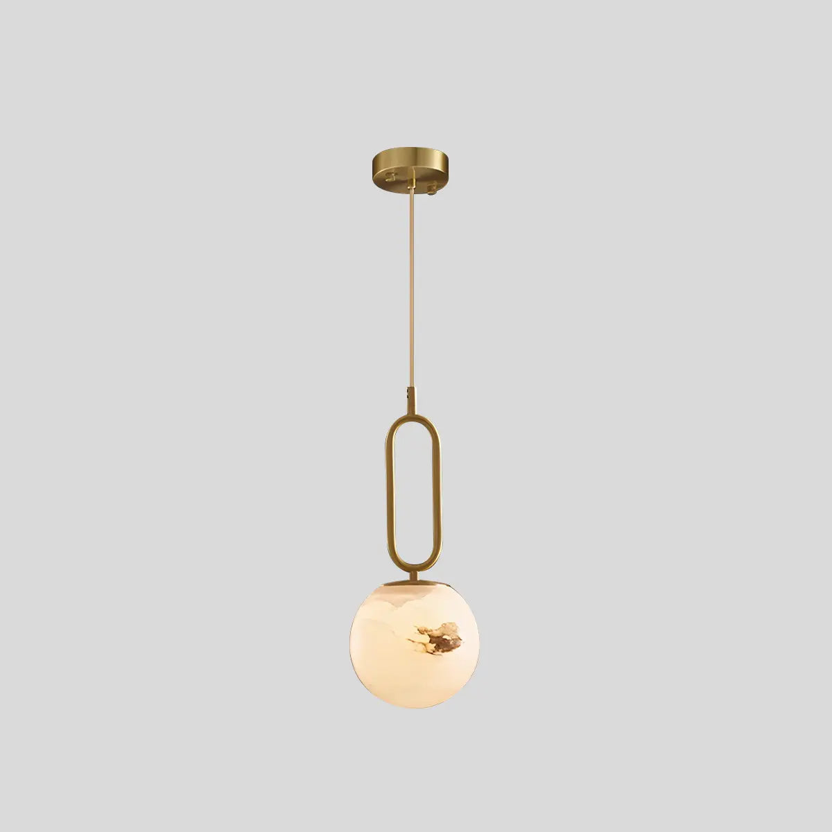 Antizer Gong Marble Globe Pendant Light for Bedroom