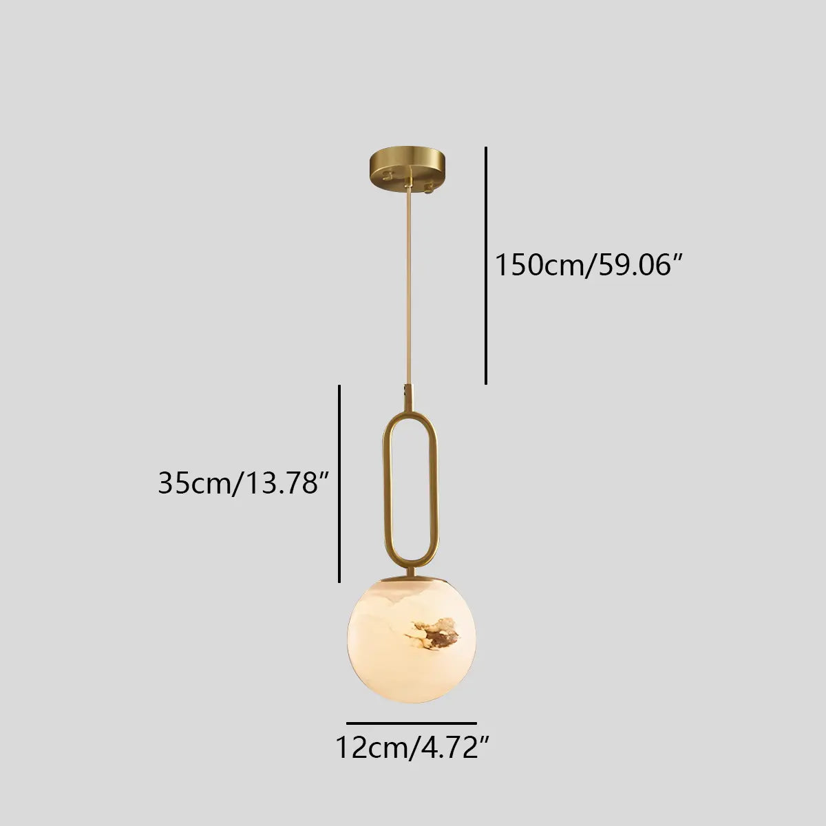 Antizer Gong Marble Globe Pendant Light for Bedroom
