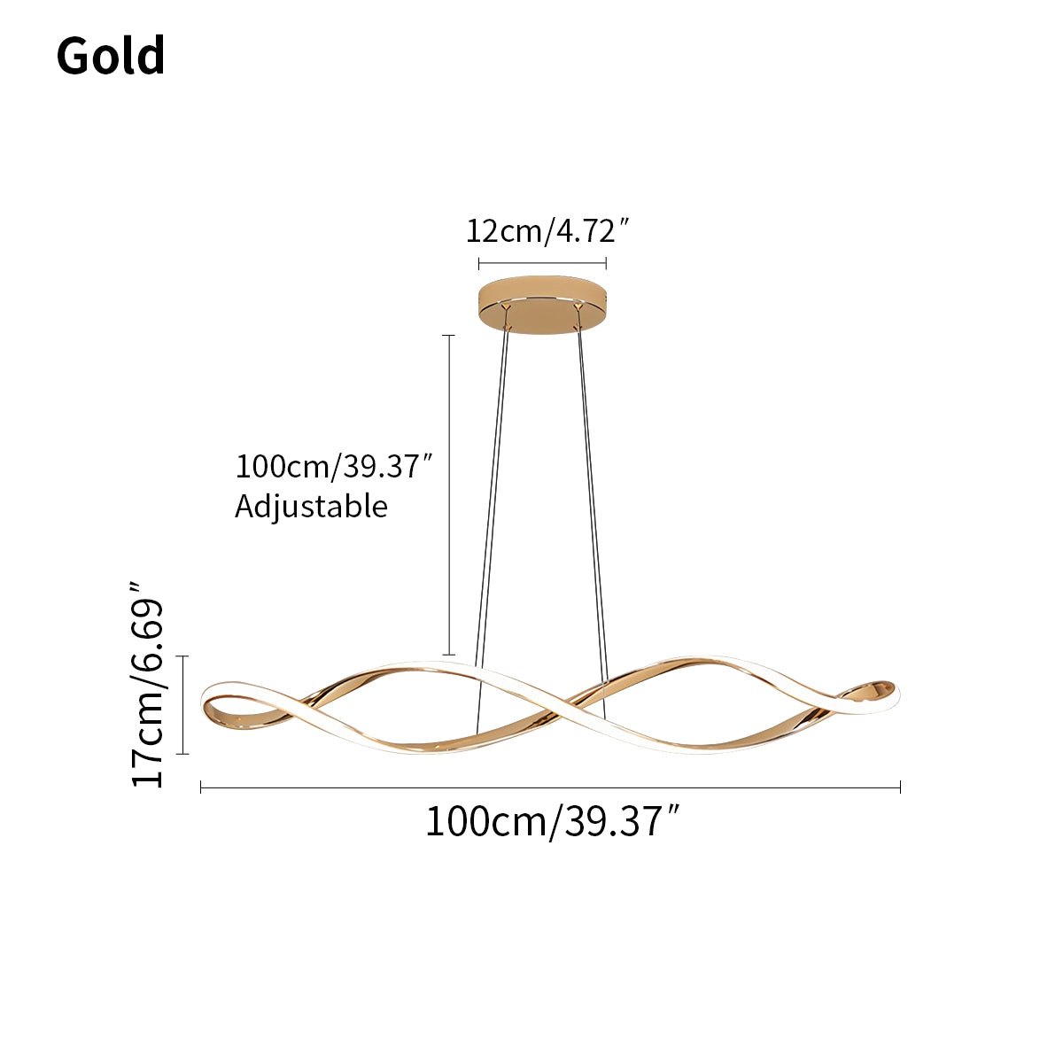 Antizer Linear Twist Pendant Light for Dining Room