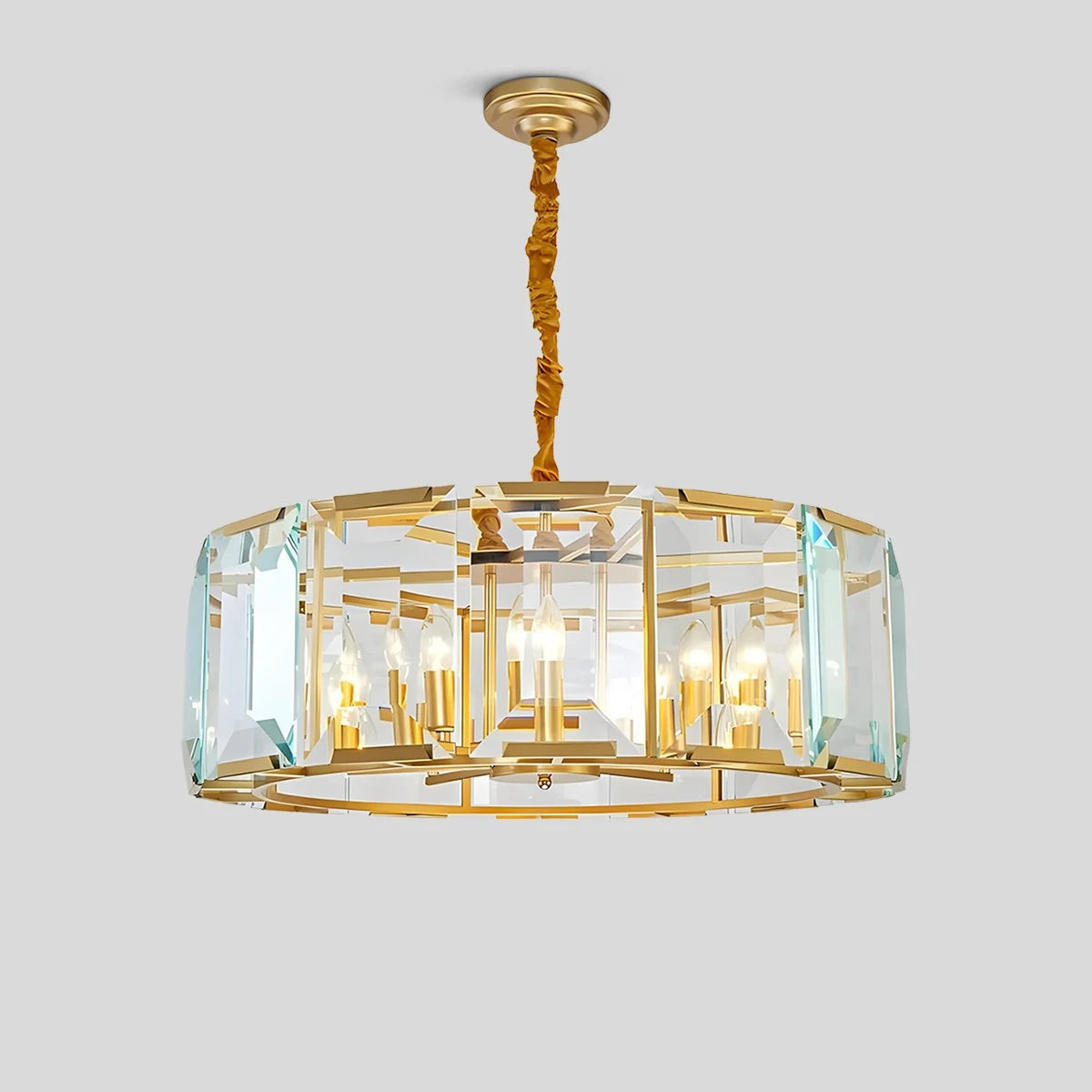 Antizer Circular Glass Chandelier for Dining Room