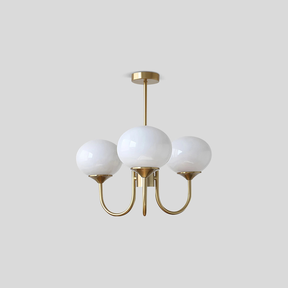 Antizer Pink Glass Globe Arm Chandelier for Living Room