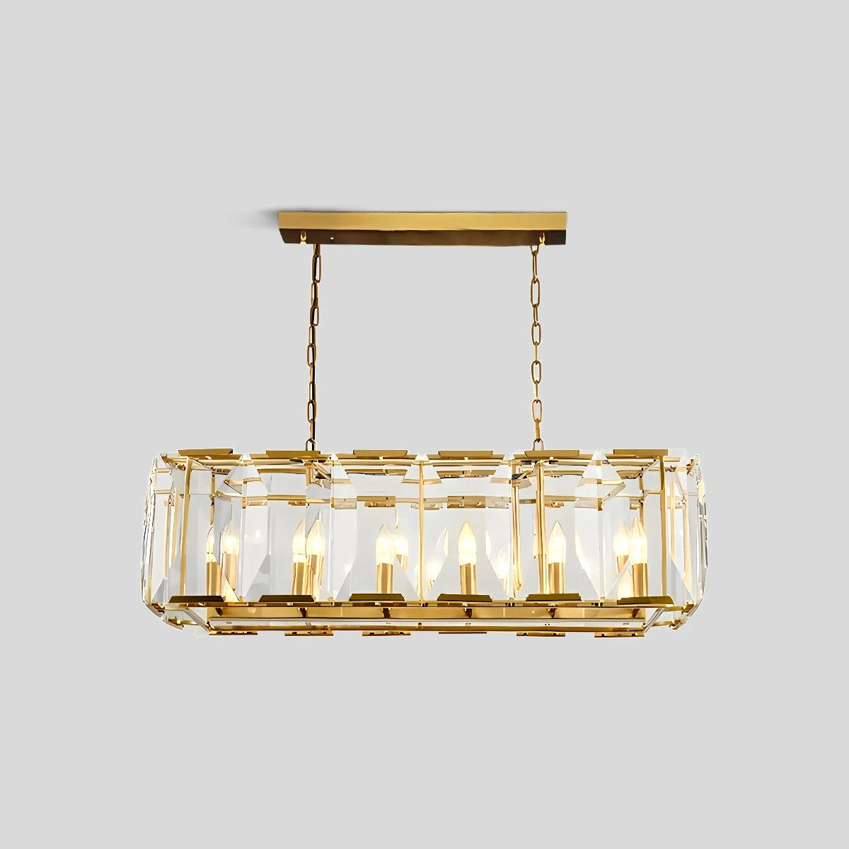 Antizer Rectangular Glass Chandelier