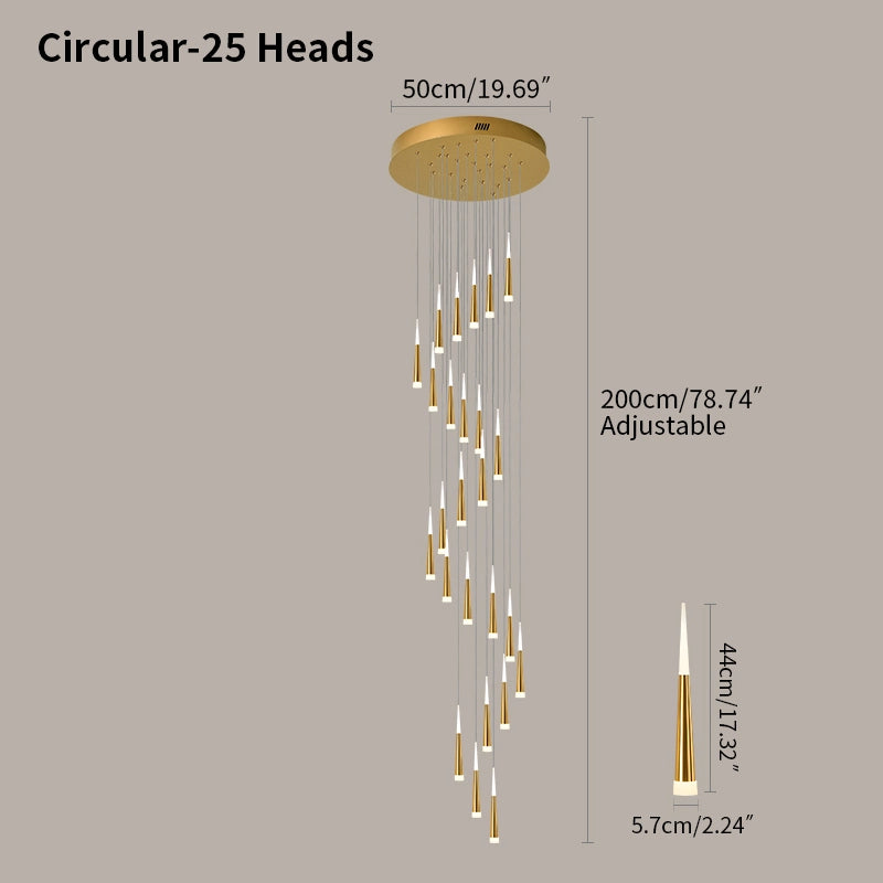 Antizer Meteor Shower Chandelier for Staircase