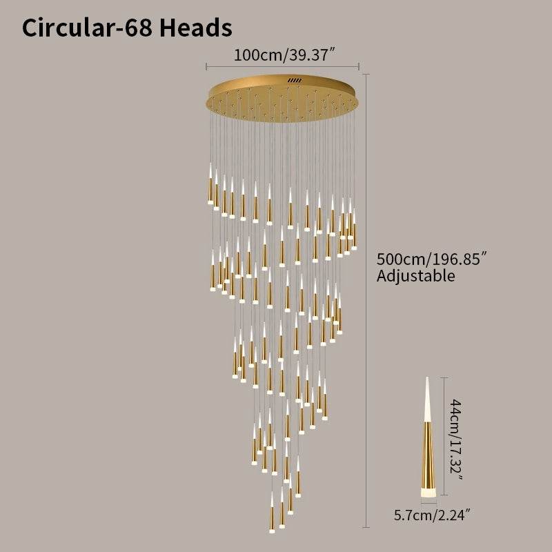 Antizer Meteor Shower Chandelier for Staircase