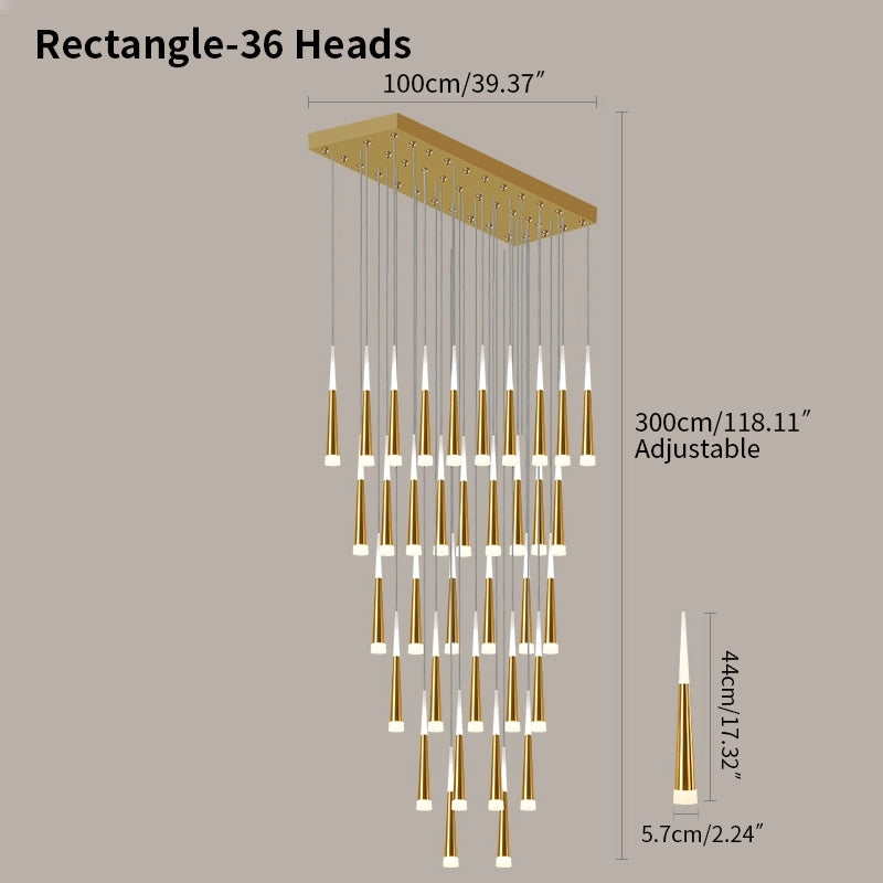 Antizer Meteor Shower Chandelier for Staircase