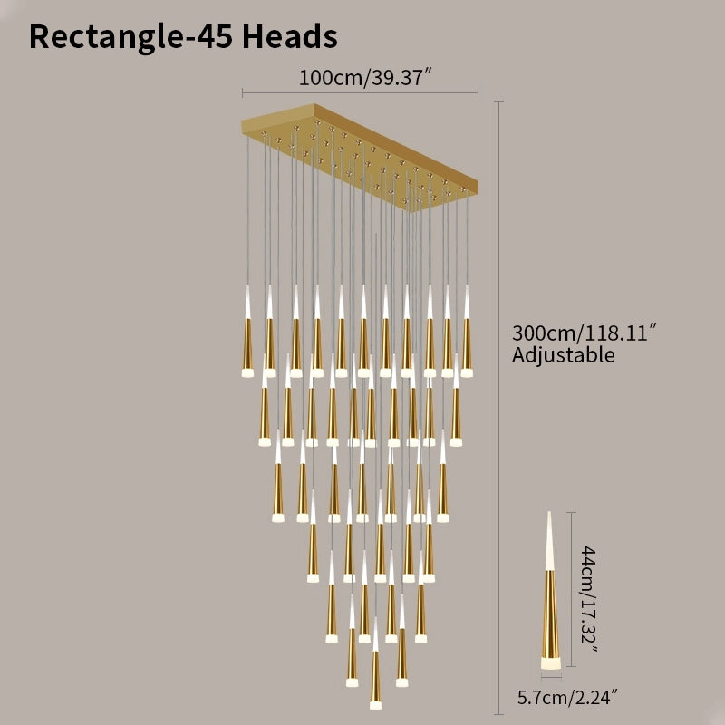 Antizer Meteor Shower Chandelier for Staircase