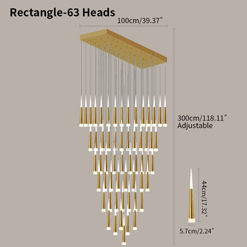 Antizer Meteor Shower Chandelier for Staircase