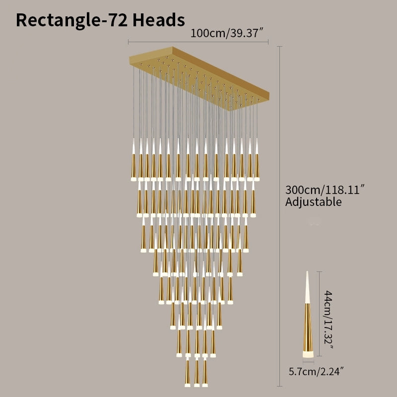 Antizer Meteor Shower Chandelier for Staircase