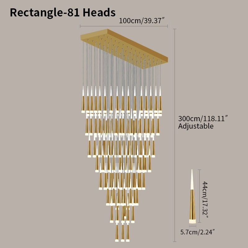 Antizer Meteor Shower Chandelier for Staircase