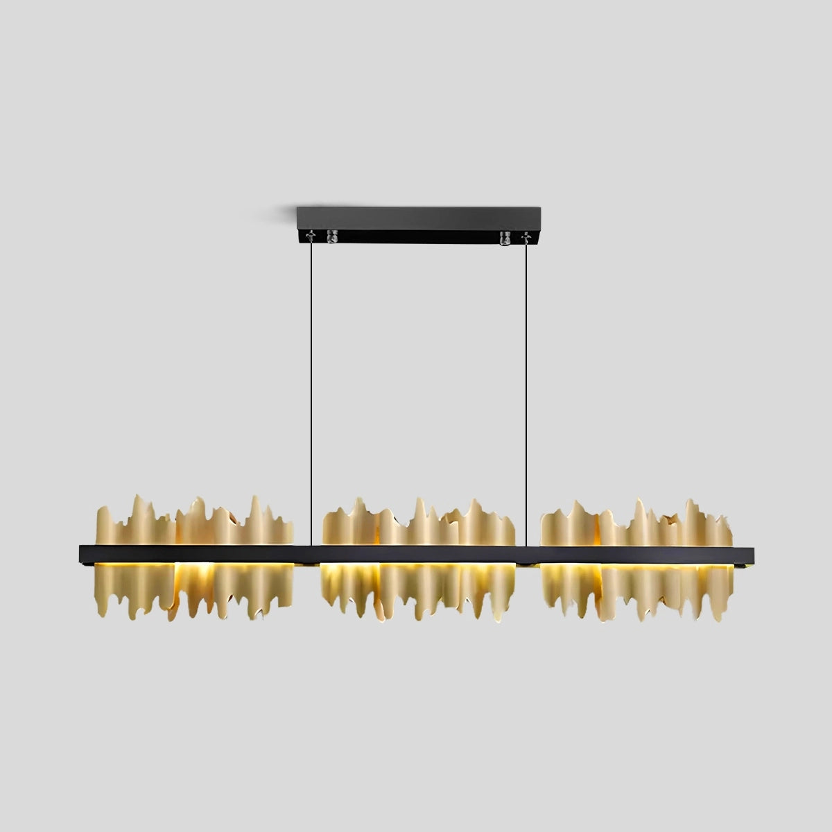 Antizer Iceberg Linear Chandelier-Black & Gold