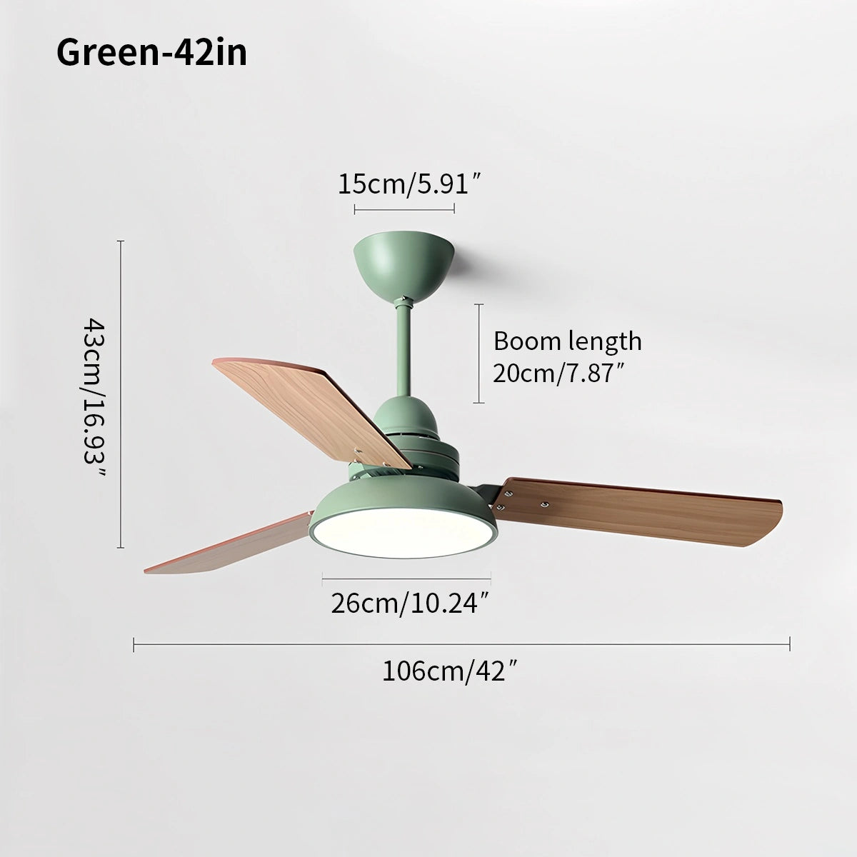 Antizer Modern Minimalist Three Leaf Ceiling Fan Light