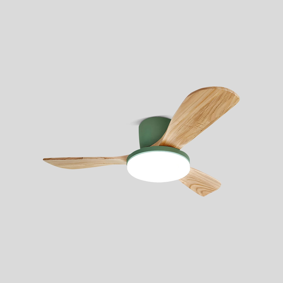 Antizer 3 Wood Blade Low Profile Ceiling Fan Lamp
