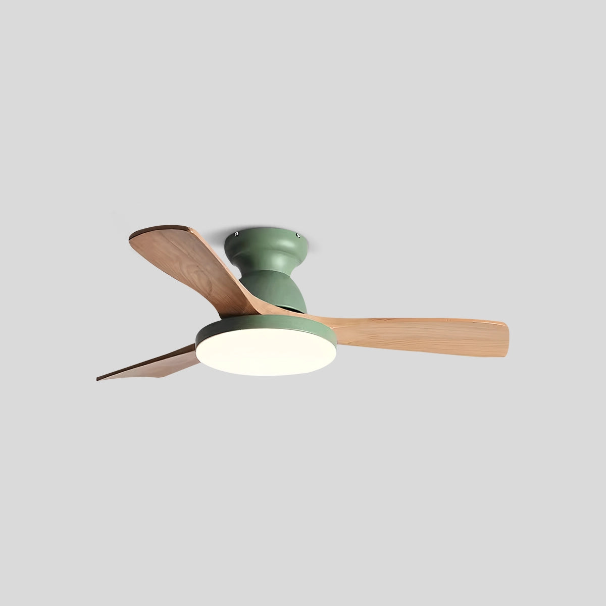 Antizer Vintage 3-leaf Solid Wood Ceiling Fan Lamp