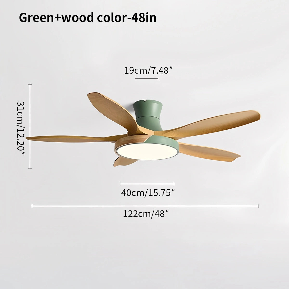 Antizer Nordic 5-Blade LED Ceiling Fan Light