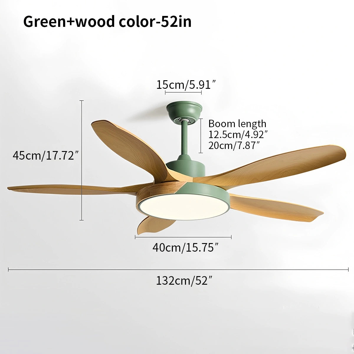 Antizer Nordic Living Room Ceiling Fan with Light