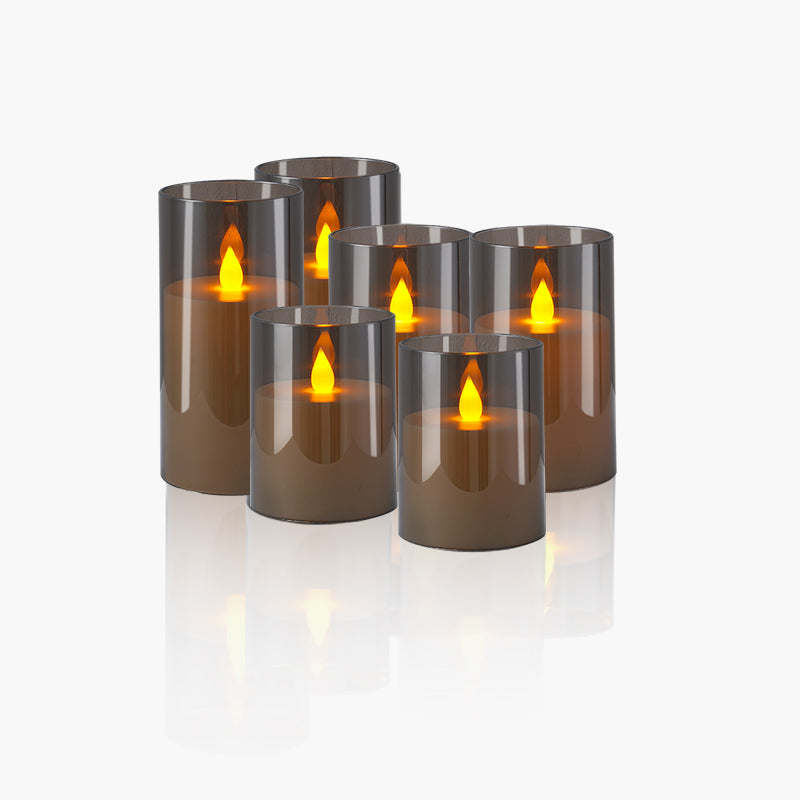 Acrylic Glass Pillar Battery Flameless Candle