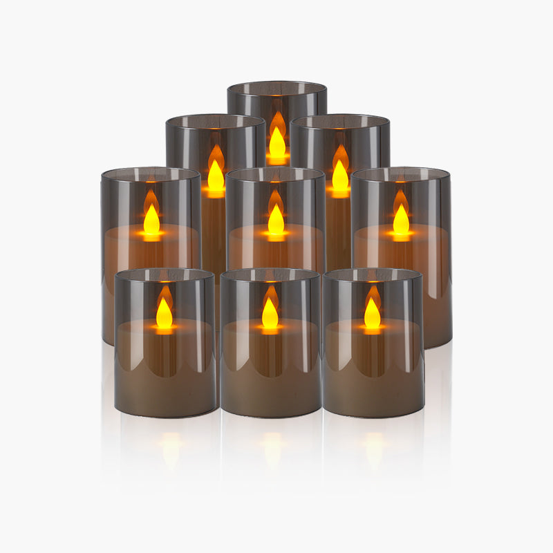 Acrylic Glass Pillar Battery Flameless Candle