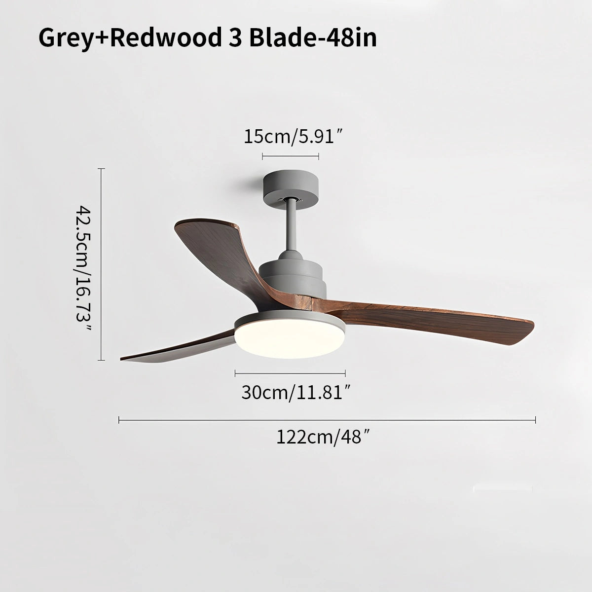 Antizer High Wind Solid Wood Ceiling Fan Light