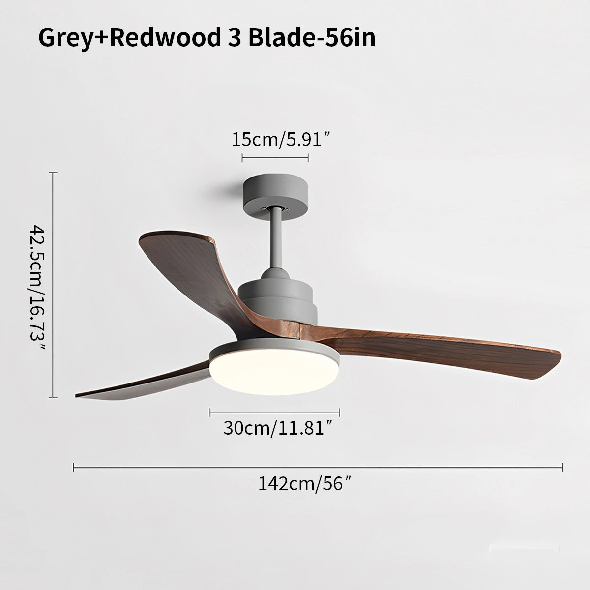 Antizer High Wind Solid Wood Ceiling Fan Light