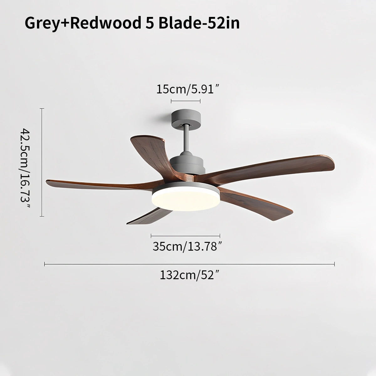Antizer High Wind Solid Wood Ceiling Fan Light