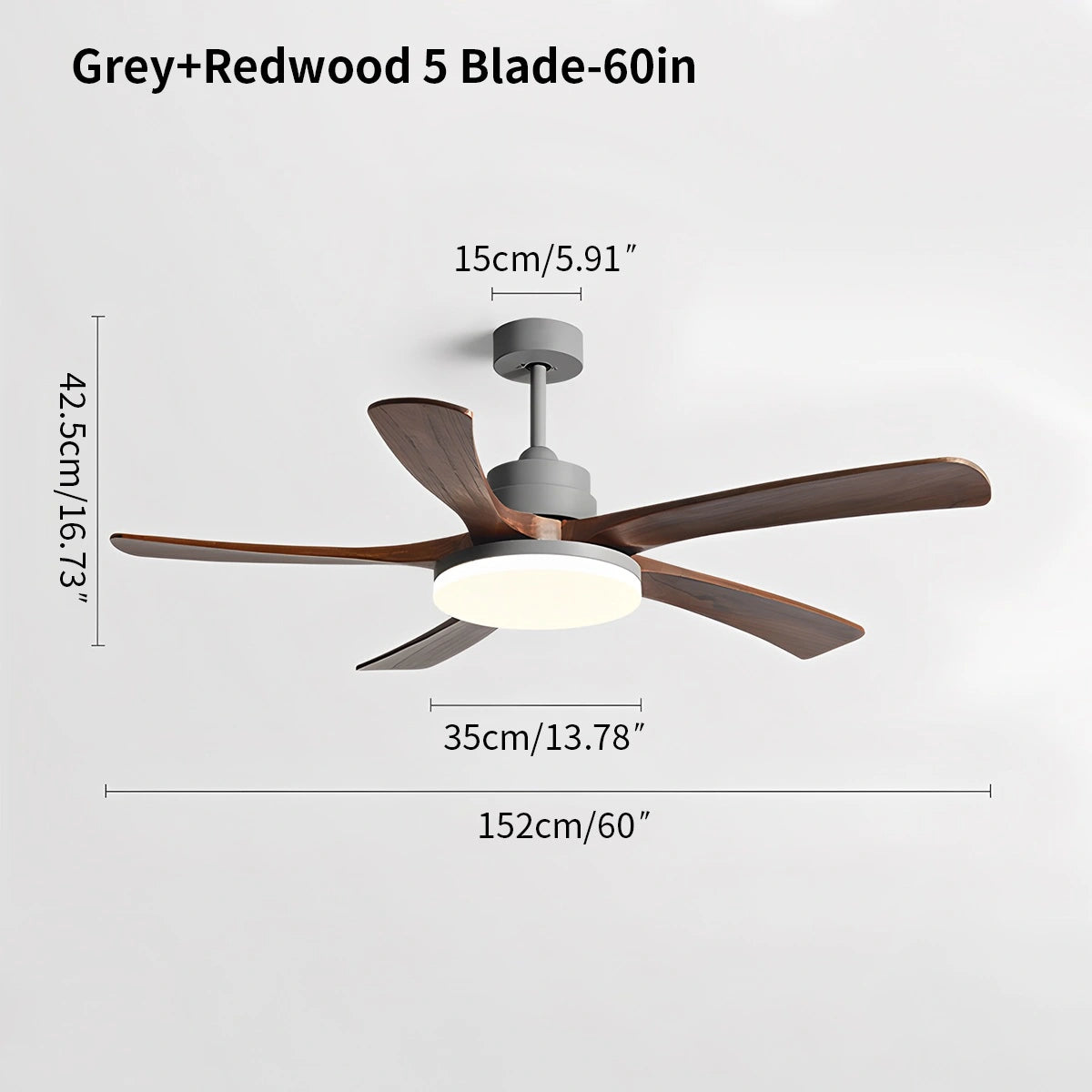 Antizer High Wind Solid Wood Ceiling Fan Light