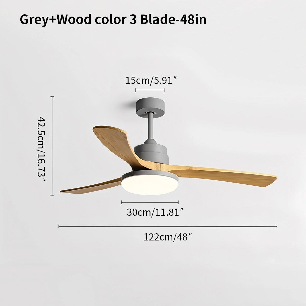 Antizer High Wind Solid Wood Ceiling Fan Light