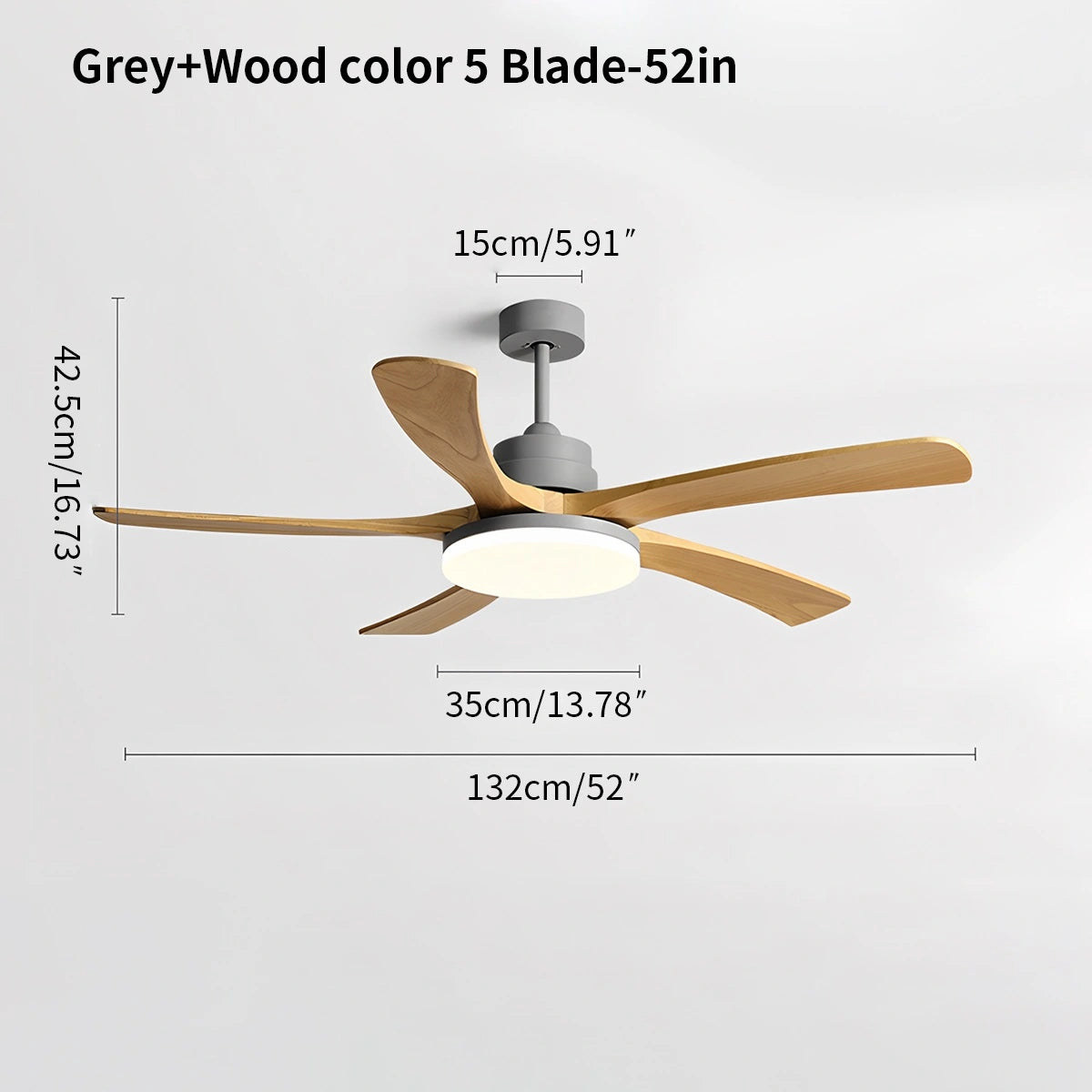 Antizer High Wind Solid Wood Ceiling Fan Light