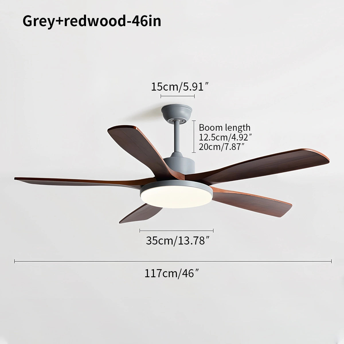 Antizer Living Room Minimalist Ceiling Fan with Light