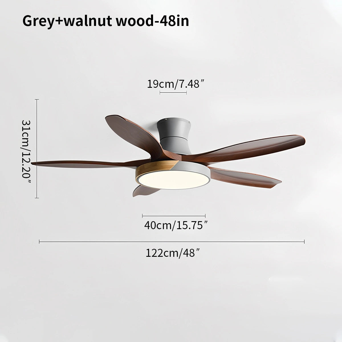 Antizer Nordic 5-Blade LED Ceiling Fan Light