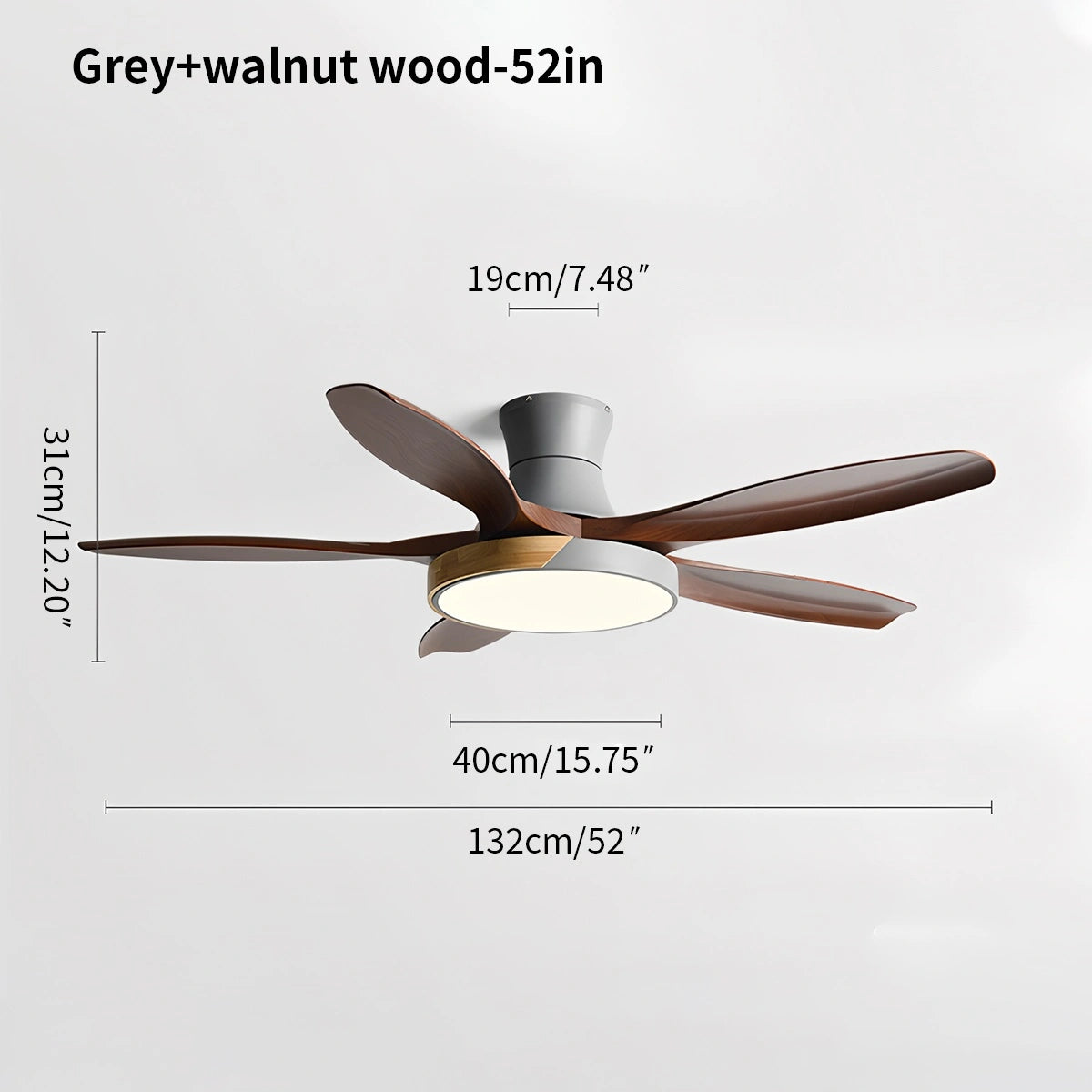 Antizer Nordic 5-Blade LED Ceiling Fan Light