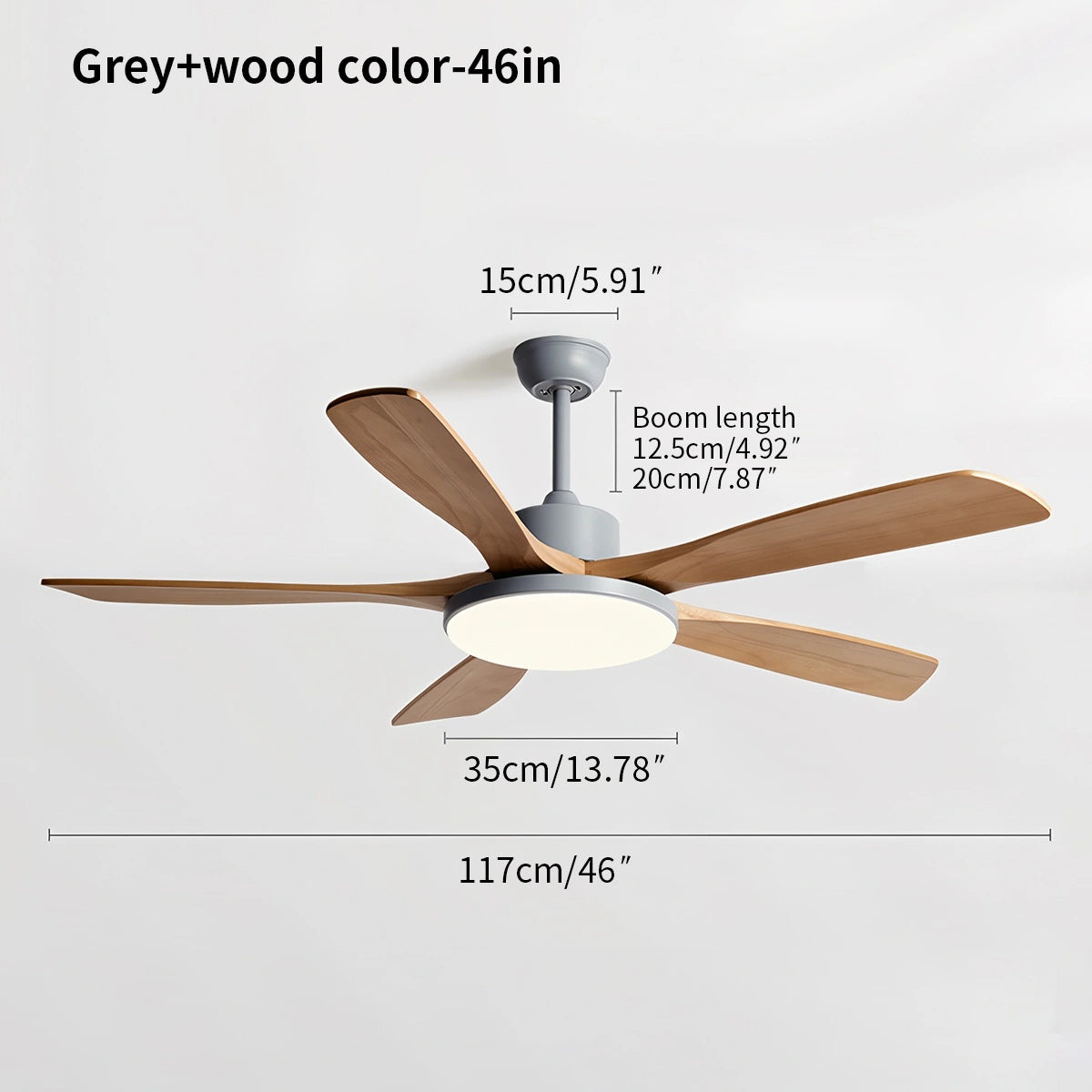 Antizer Living Room Minimalist Ceiling Fan with Light