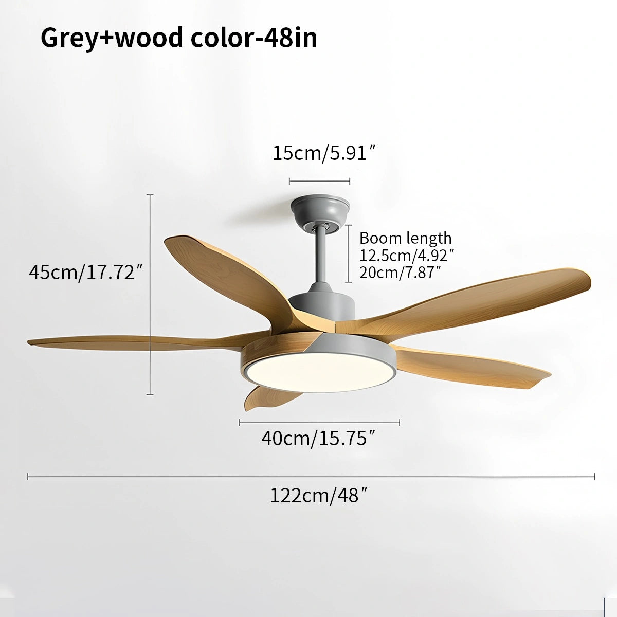 Antizer Nordic Living Room Ceiling Fan with Light