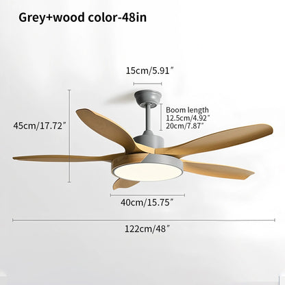 Antizer Nordic Living Room Ceiling Fan with Light