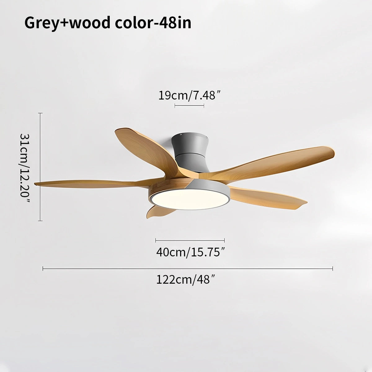 Antizer Nordic 5-Blade LED Ceiling Fan Light